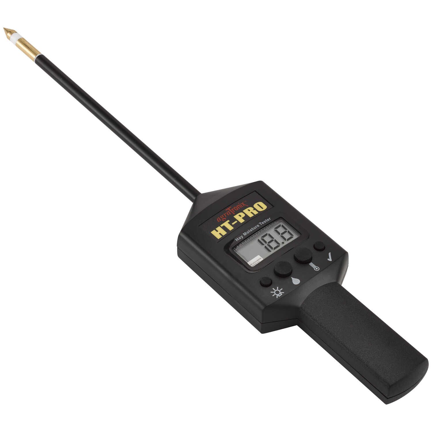 Agratronix BHT-2 Tester Di Umidità Per Fieno Montato Su Baller - Misuratore Elettronico Con Sensori Multipli 8%-40% Per Rotoballe E Quadre, Display LCD, Aggiornabile USB