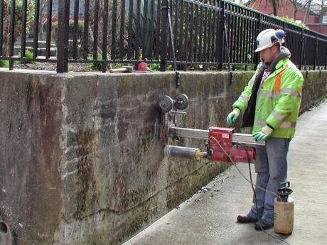 Coring into Concrete Wall