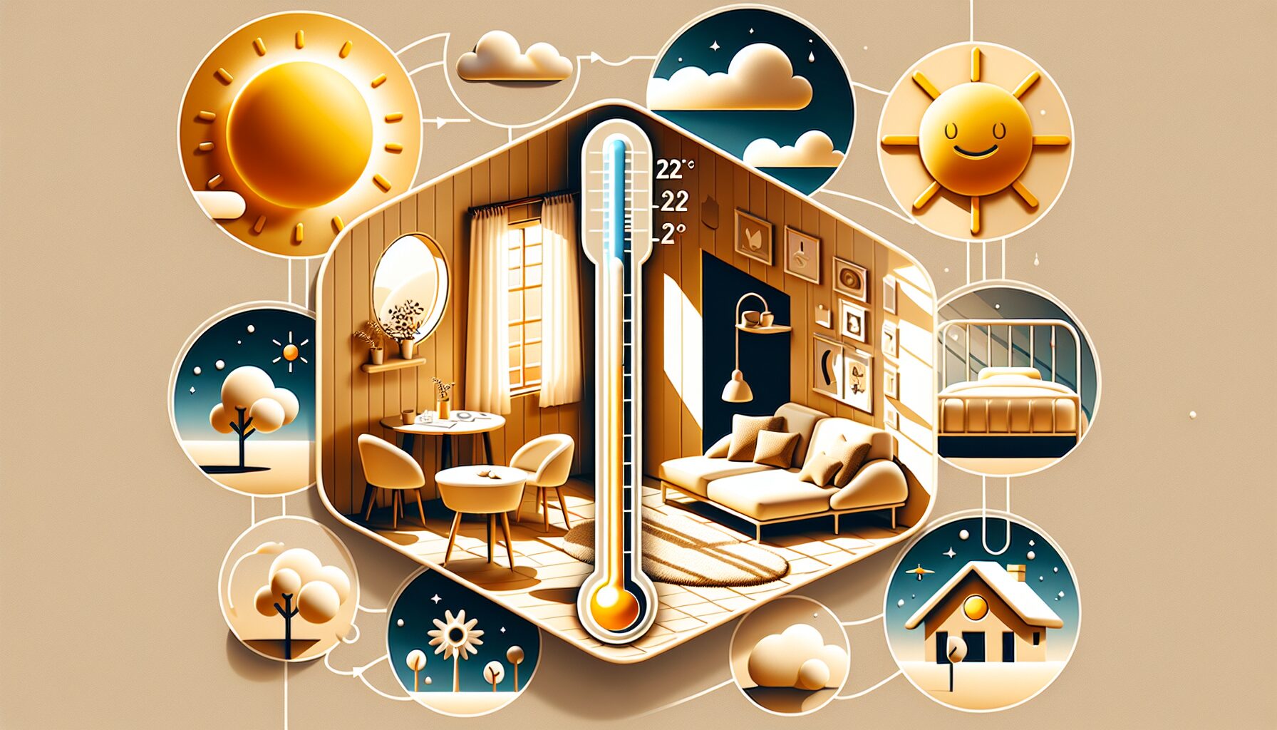 Common uses of 22 degrees Celsius in daily life, including body temperature.