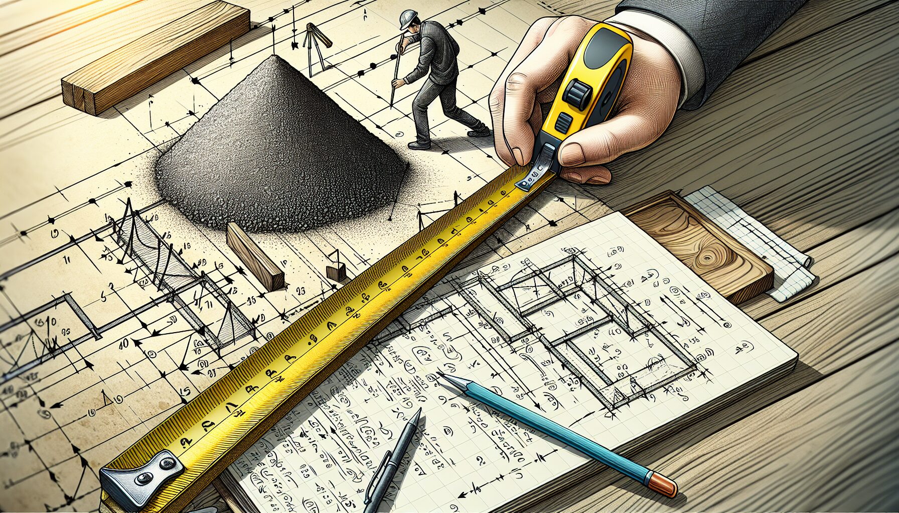 Illustration of calculating concrete volume
