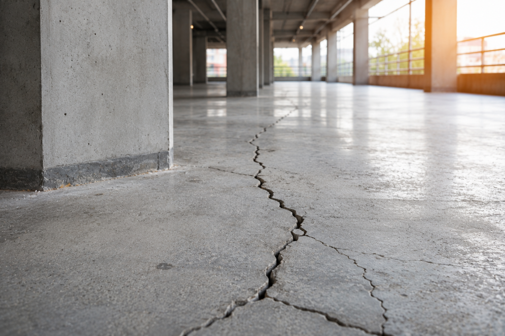 Showing concrete cracks